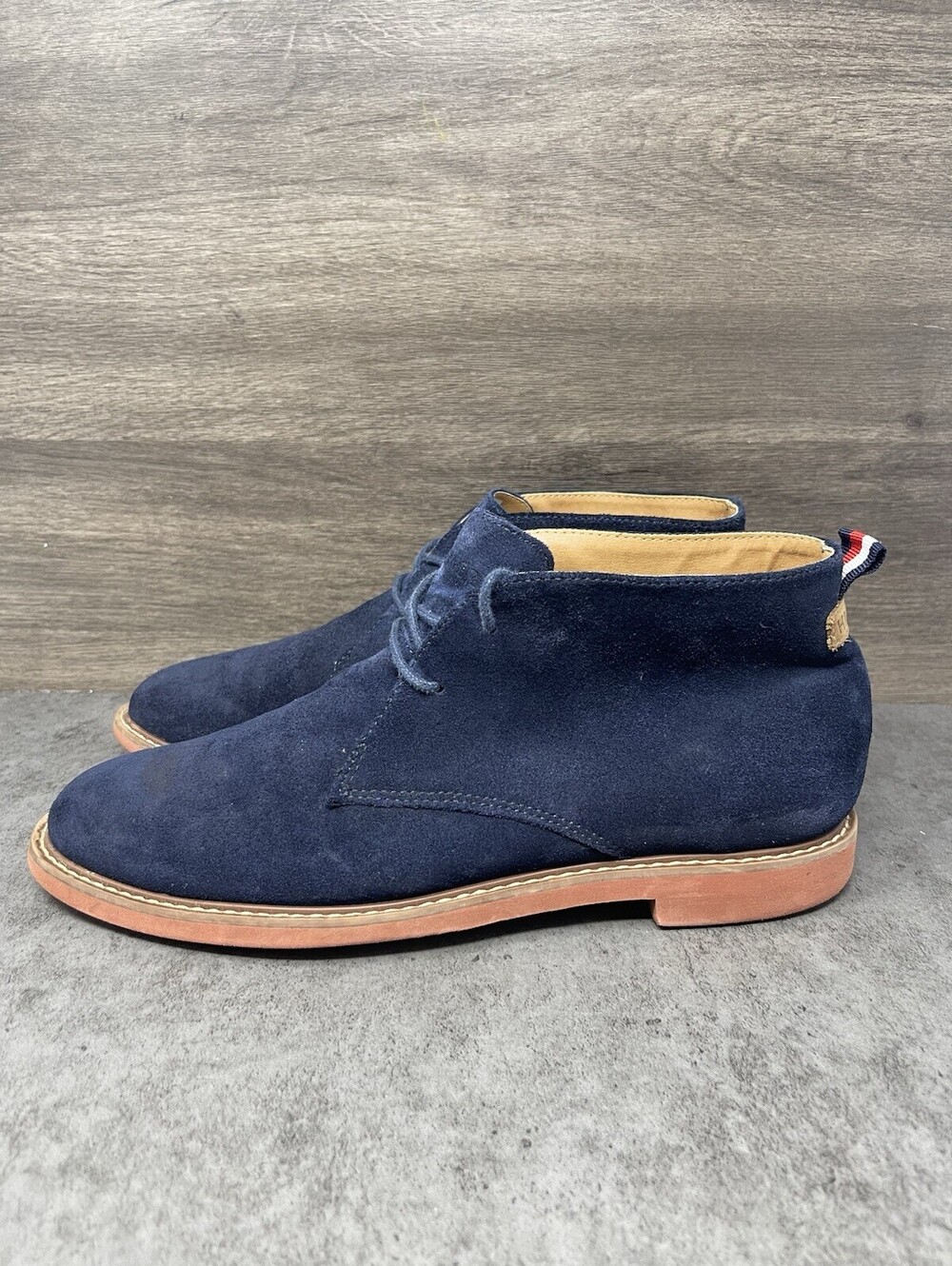 Tommy Hilfiger Gervis Navy Suede Chukka Boots Size 8.5 Mens Casual Dress Blue